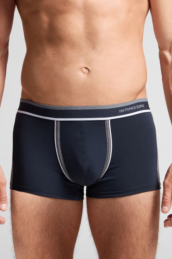 Intimssimi Two-tone Boxers in Stretch Supima® Cotton Blue | UILND14410