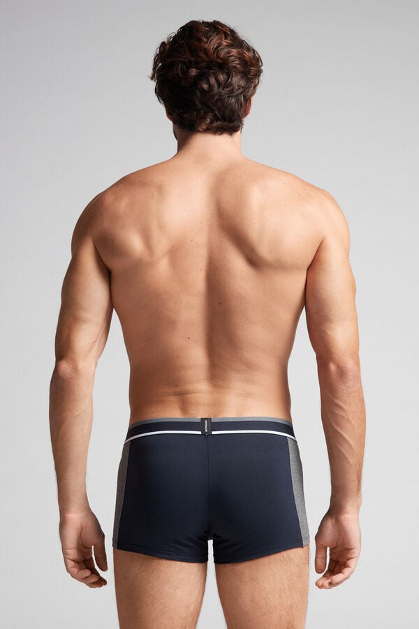 Intimssimi Two-tone Boxers in Stretch Supima® Cotton Blue | UILND14410