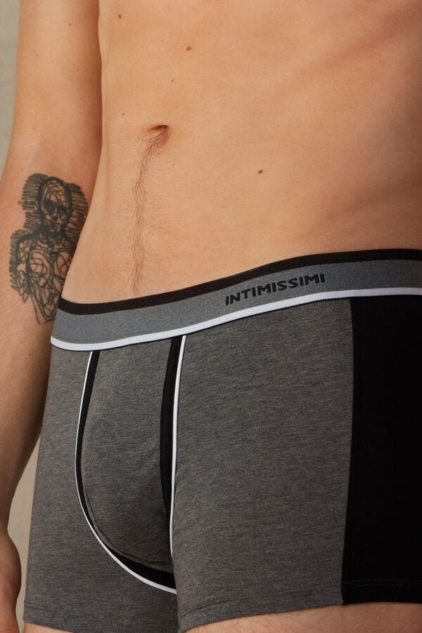 Intimssimi Two-tone Boxers in Stretch Supima® Cotton Black | YILVQ47131