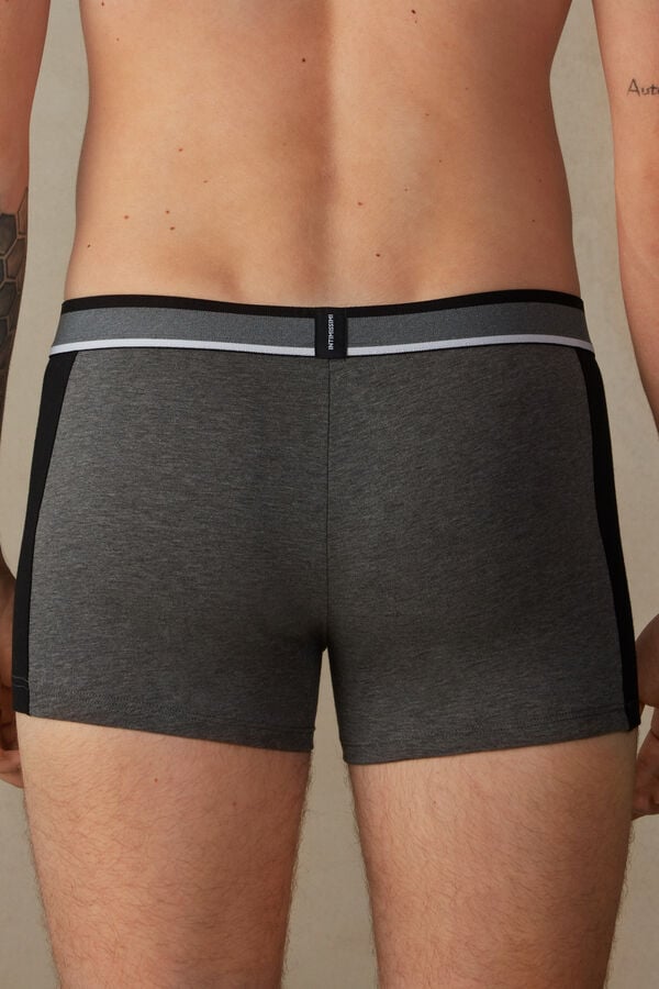 Intimssimi Two-tone Boxers in Stretch Supima® Cotton Black | YILVQ47131