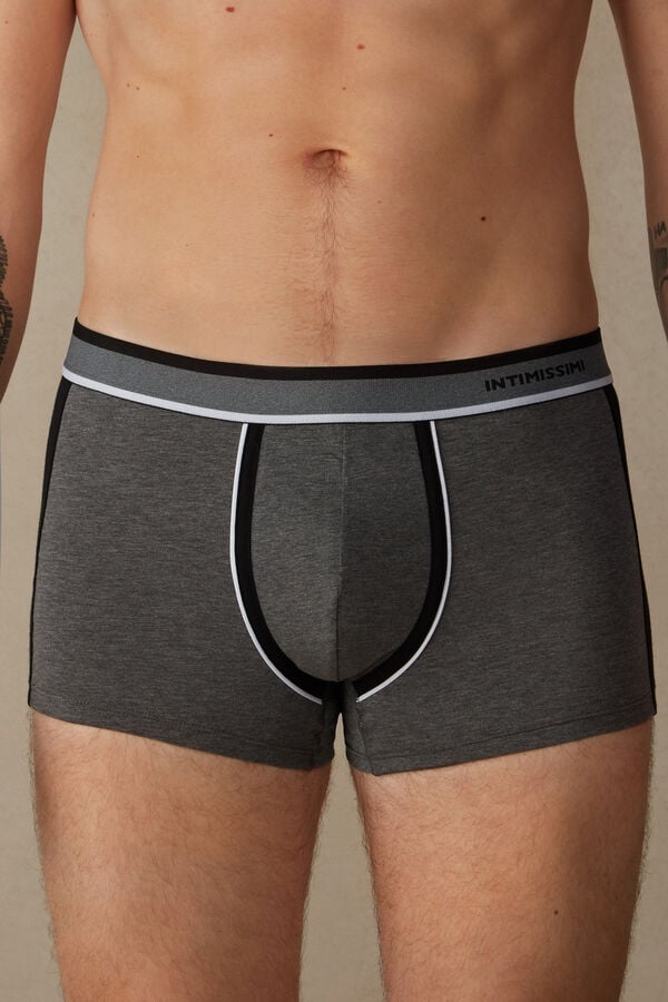 Intimssimi Two-tone Boxers in Stretch Supima® Cotton Black | YILVQ47131