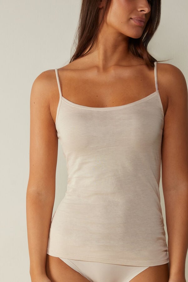 Intimssimi Ultrafresh Supima® Cotton Vest Top Natural | DILKV67491