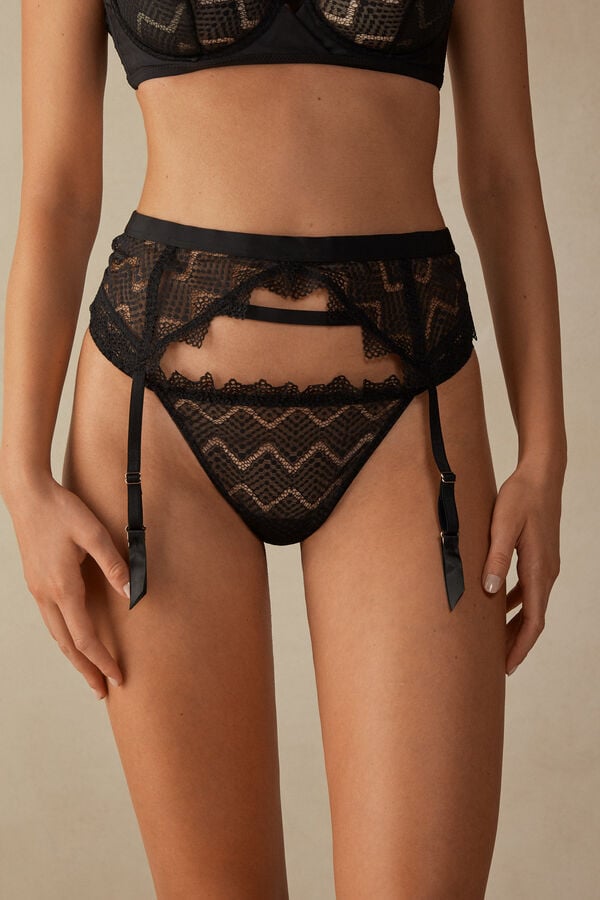 Intimssimi Urban Nomad Garter Belt Black | FILHY81456