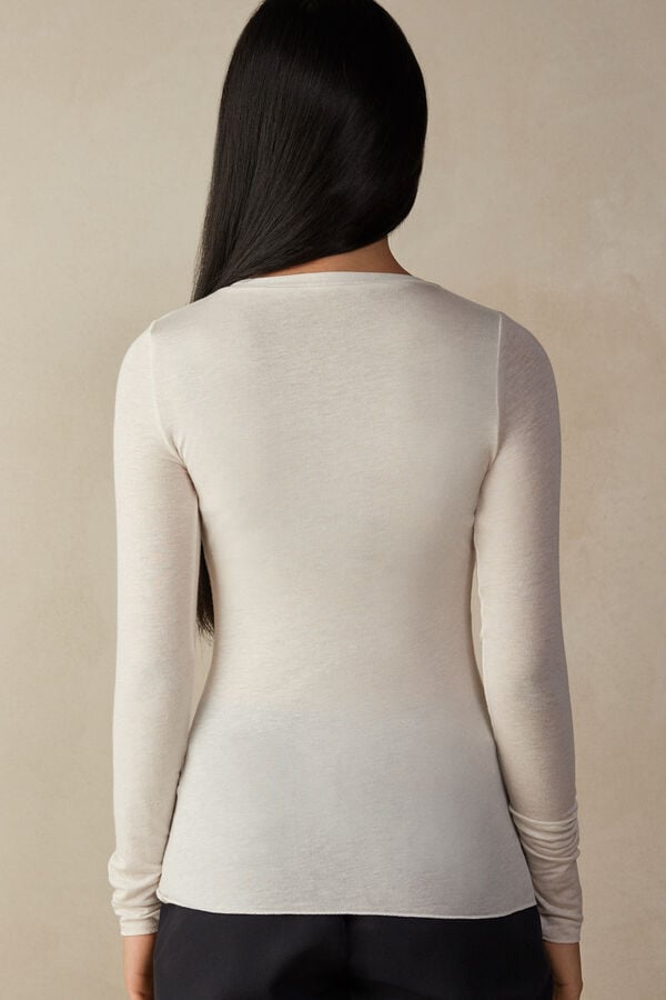 Intimssimi V-neck top in Modal Ultralight with Cashmere White | XILBH77847