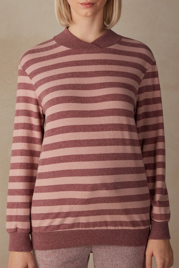 Intimssimi Winter Candies Striped Long Sleeve Top Pink | AILDF55175