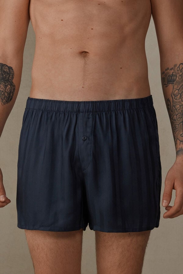 Intimssimi Woven Modal Boxers Blue | ILJVR59530