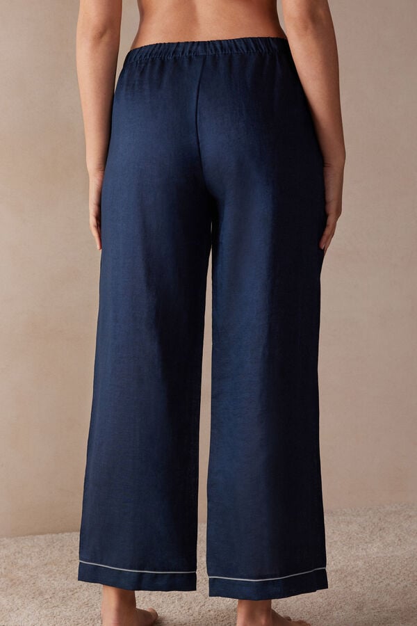 Intimssimi Yacht Night Linen Pants Blue | ILJVR15411