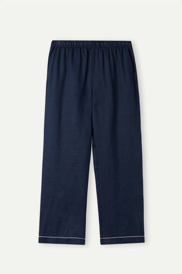 Intimssimi Yacht Night Linen Pants Blue | ILJVR15411