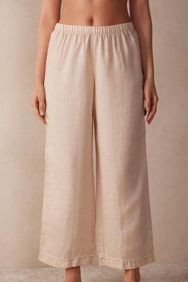 Intimssimi Yacht Night Linen Pants Natural | GILEC18817