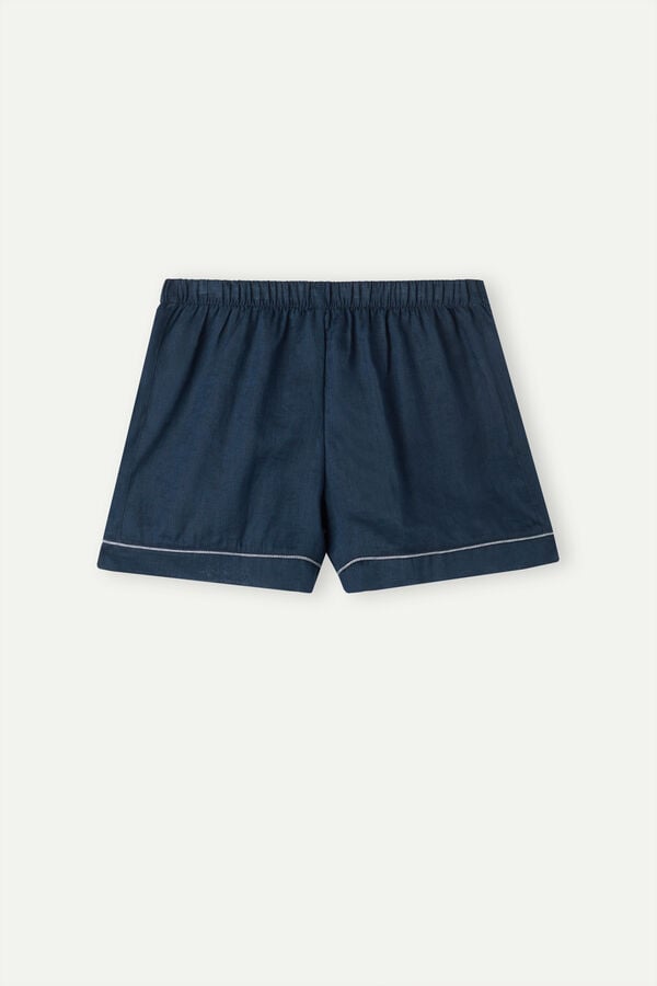 Intimssimi Yacht Night Linen Shorts Blue | EILVG71172