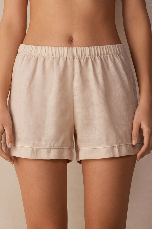 Intimssimi Yacht Night Linen Shorts Natural | ILNZX13983